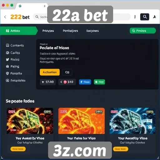 Análise da interface do usuário do site 22a bet